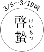 3/5~3/19頃 啓蟄(けいちつ)