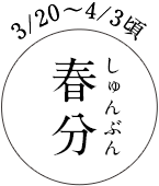 3/20~4/3頃 春分(しゅんぶん)