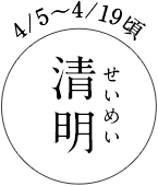 4/5~4/19頃 清明(せいめい)