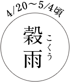 4/20~5/4頃 穀雨(こくう)