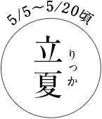 5/5~5/20頃 立夏(りっか)