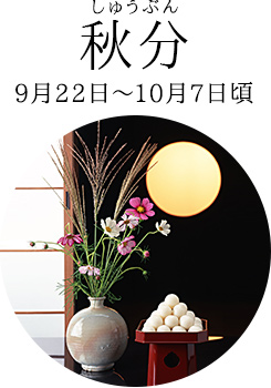 秋分(しゅうぶん)9月22日~10月7日頃