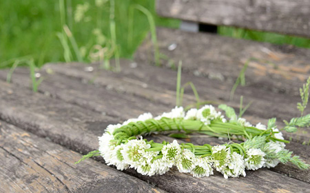 レンゲで作った花冠