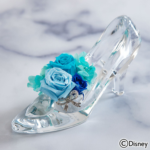 ディズニー プリザーブドアレンジメント「シンデレラの靴（ルミナスブルー）」