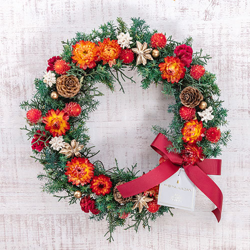 プリザーブド＆ドライフラワーリース「リース ド ルージュ」